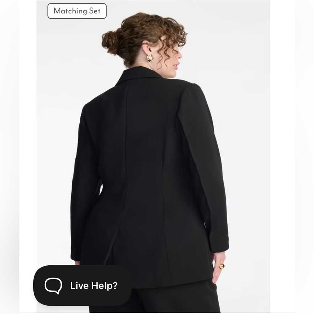 Eloquii x Kate Spade New York. Tailored contrast lapel blazer - Picture 2 of 3